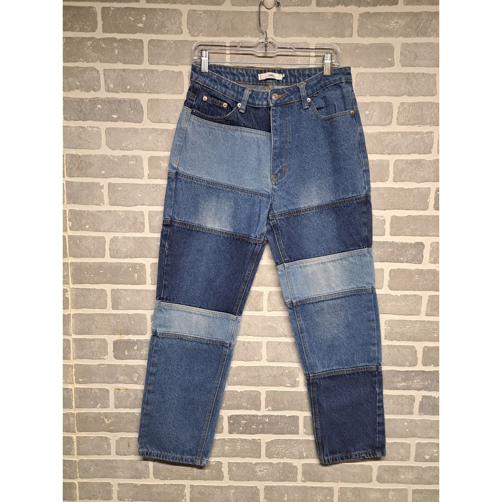 AKIRA High Rise Patchwork Jeans - Blue - Picture 2 of 8